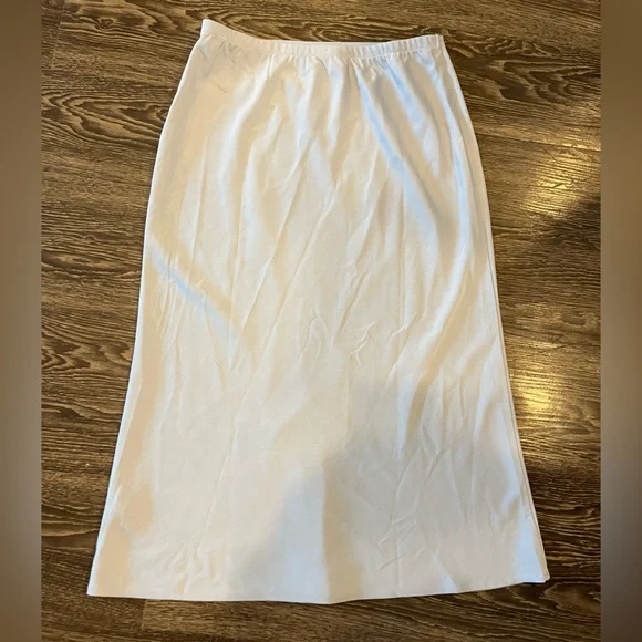 NWT Light Blue Midi Satin Skirt - Picture 2 of 4